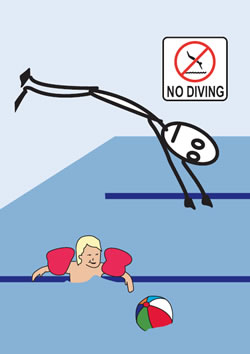 Stick man diving